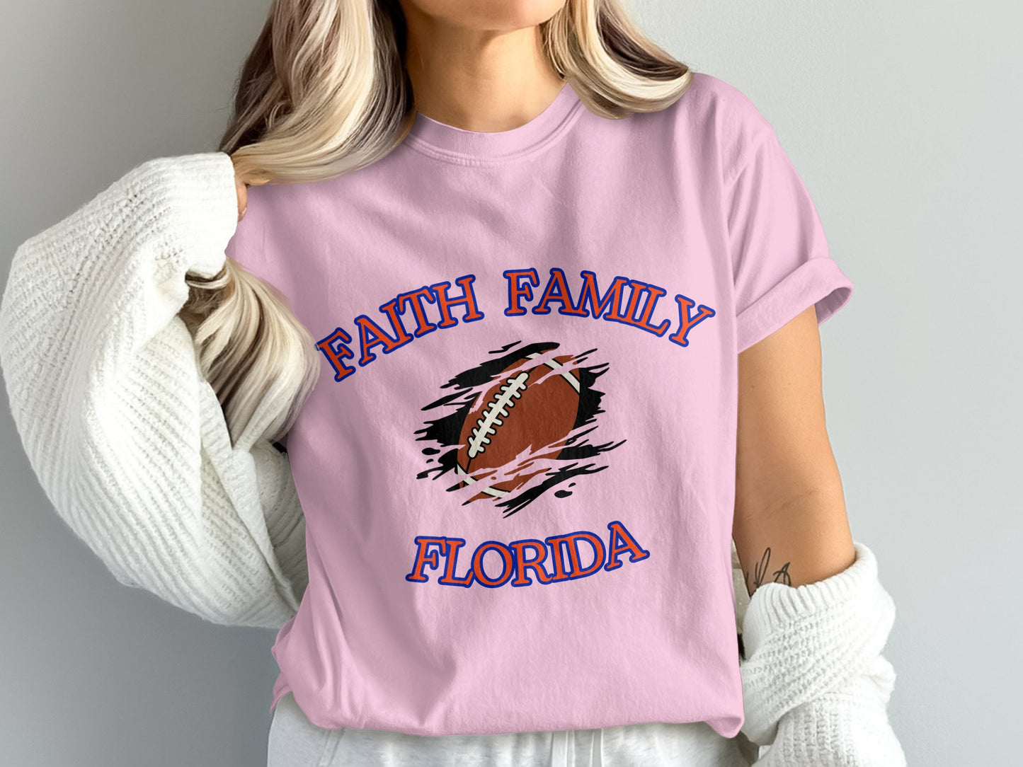 Faith Family Florida Graphic Football Tee