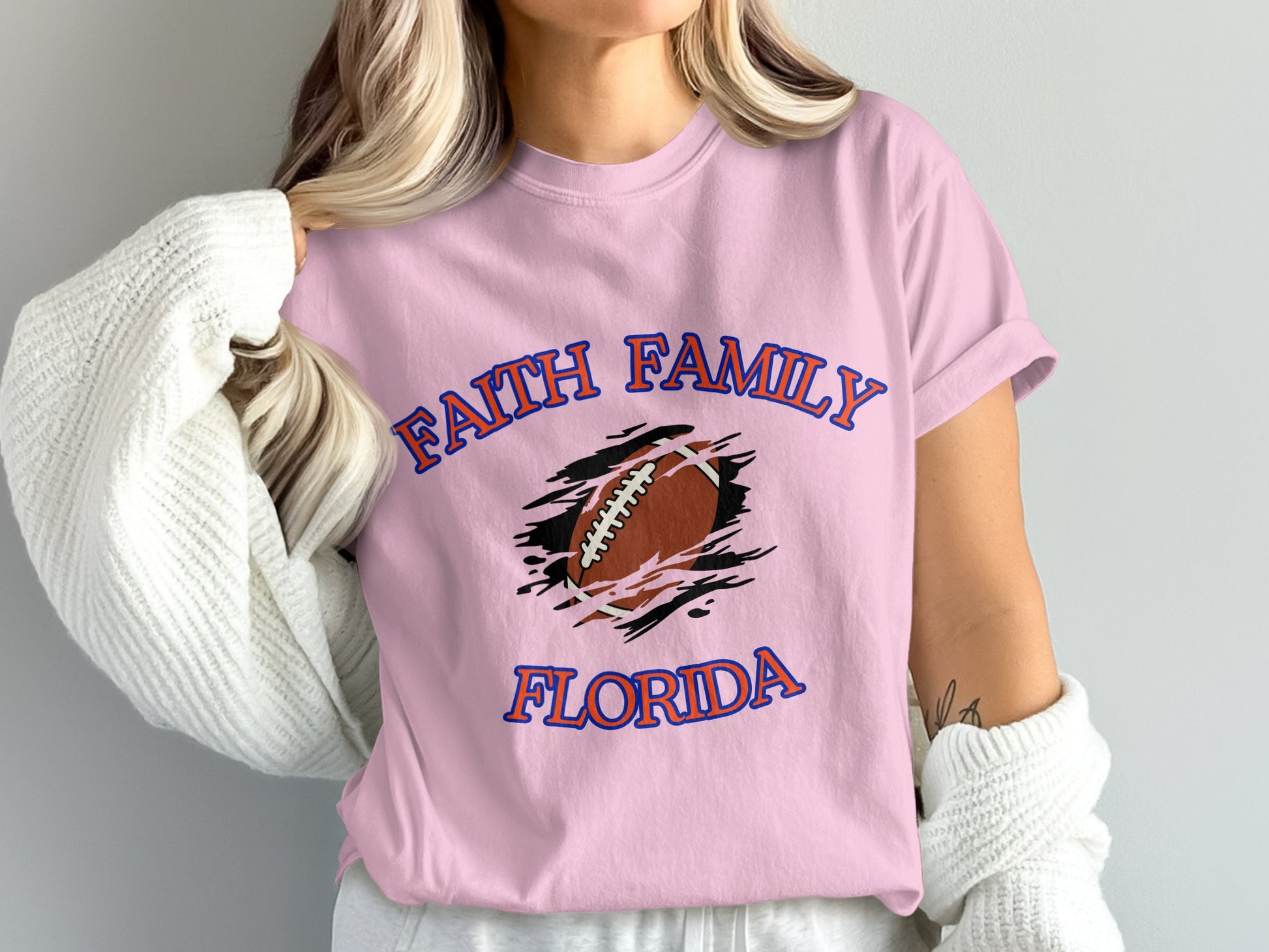 Faith Family Florida Graphic Football Tee