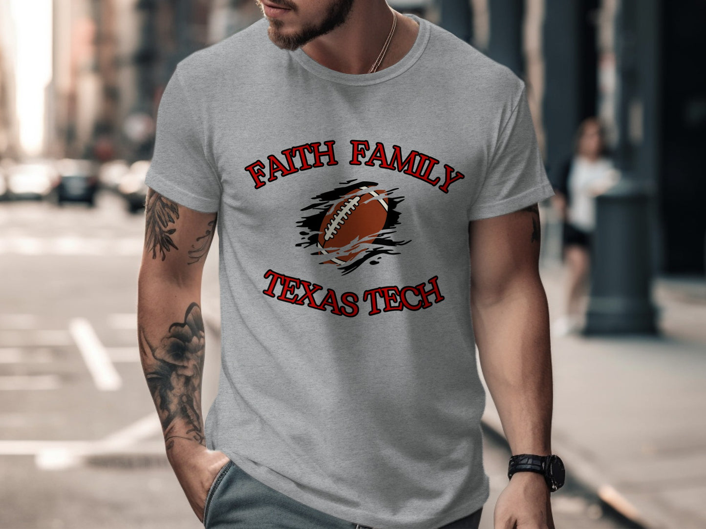 Faith Family Texas Tech Football Graphic T-Shirt