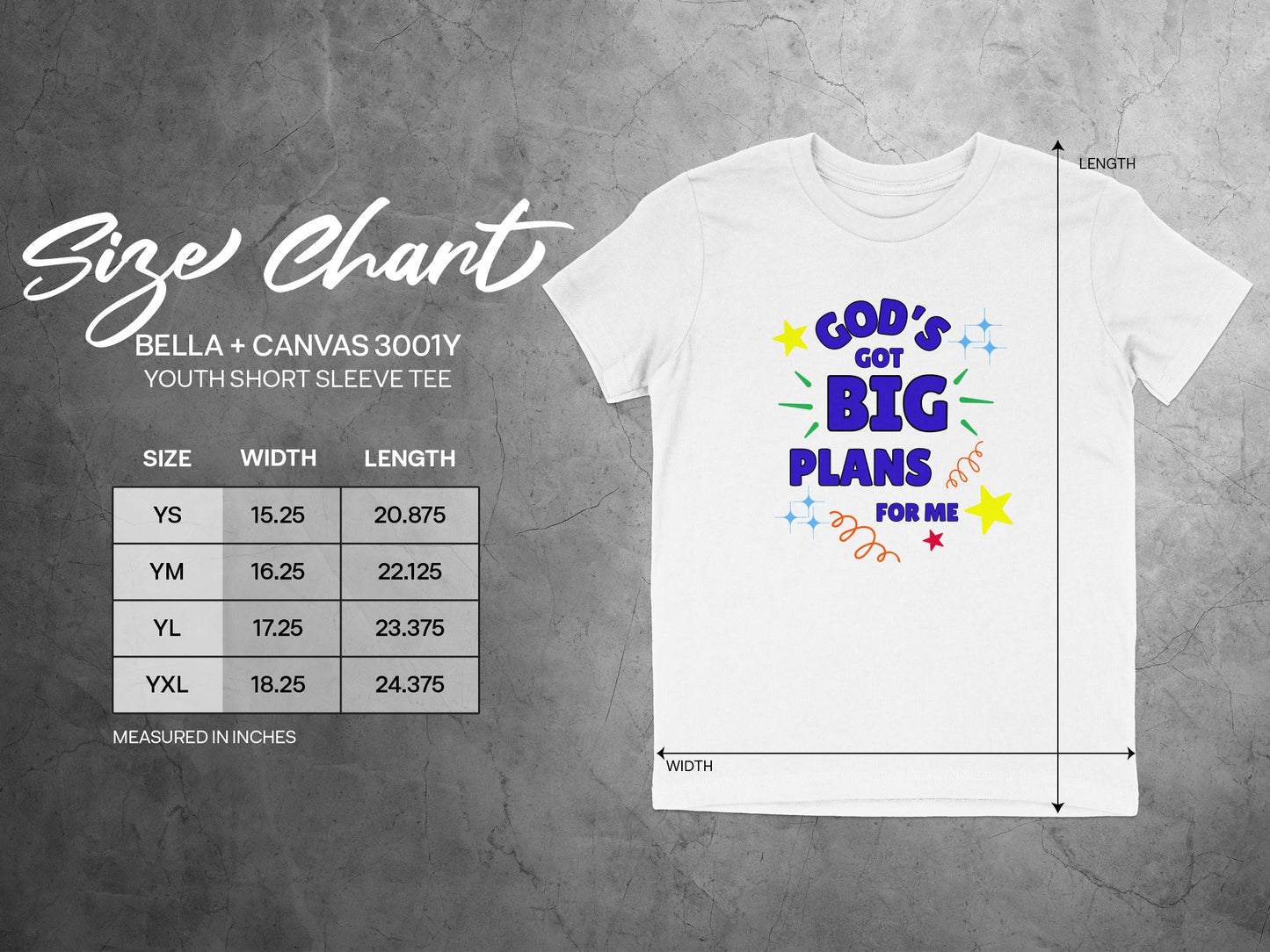 GOD'S GOT BIG PLANS FOR ME Youth Short Sleeve Tee