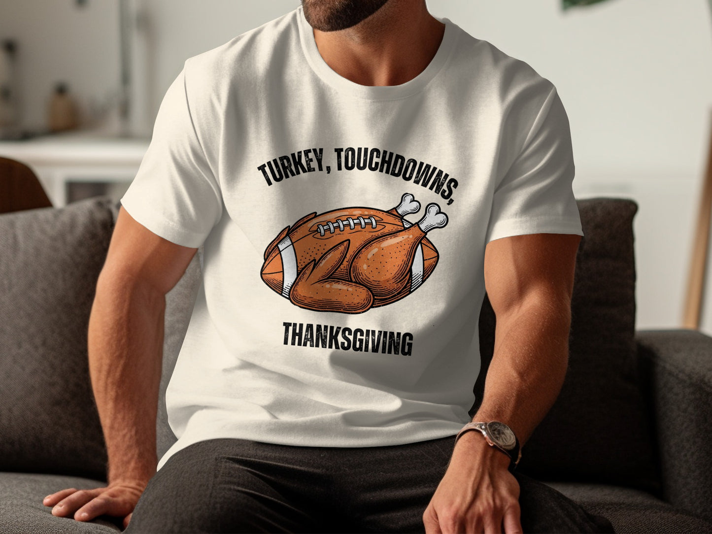 Turkey Touchdowns Thanksgiving Tee Shirt
