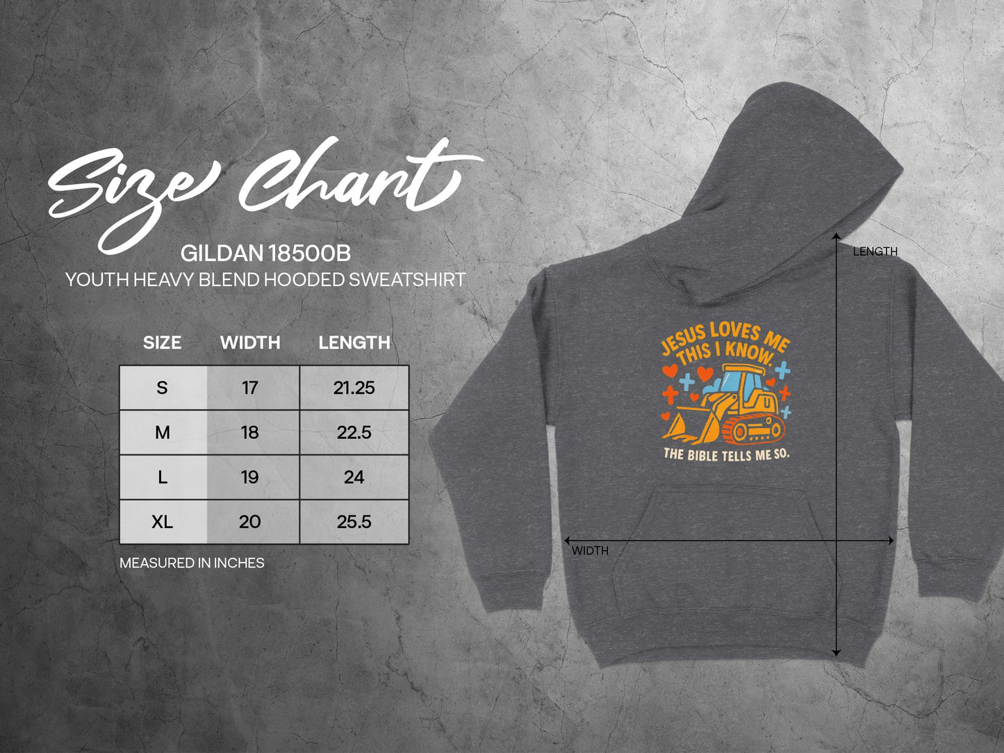 Youth Hooded Sweatshirt with Inspirational Message