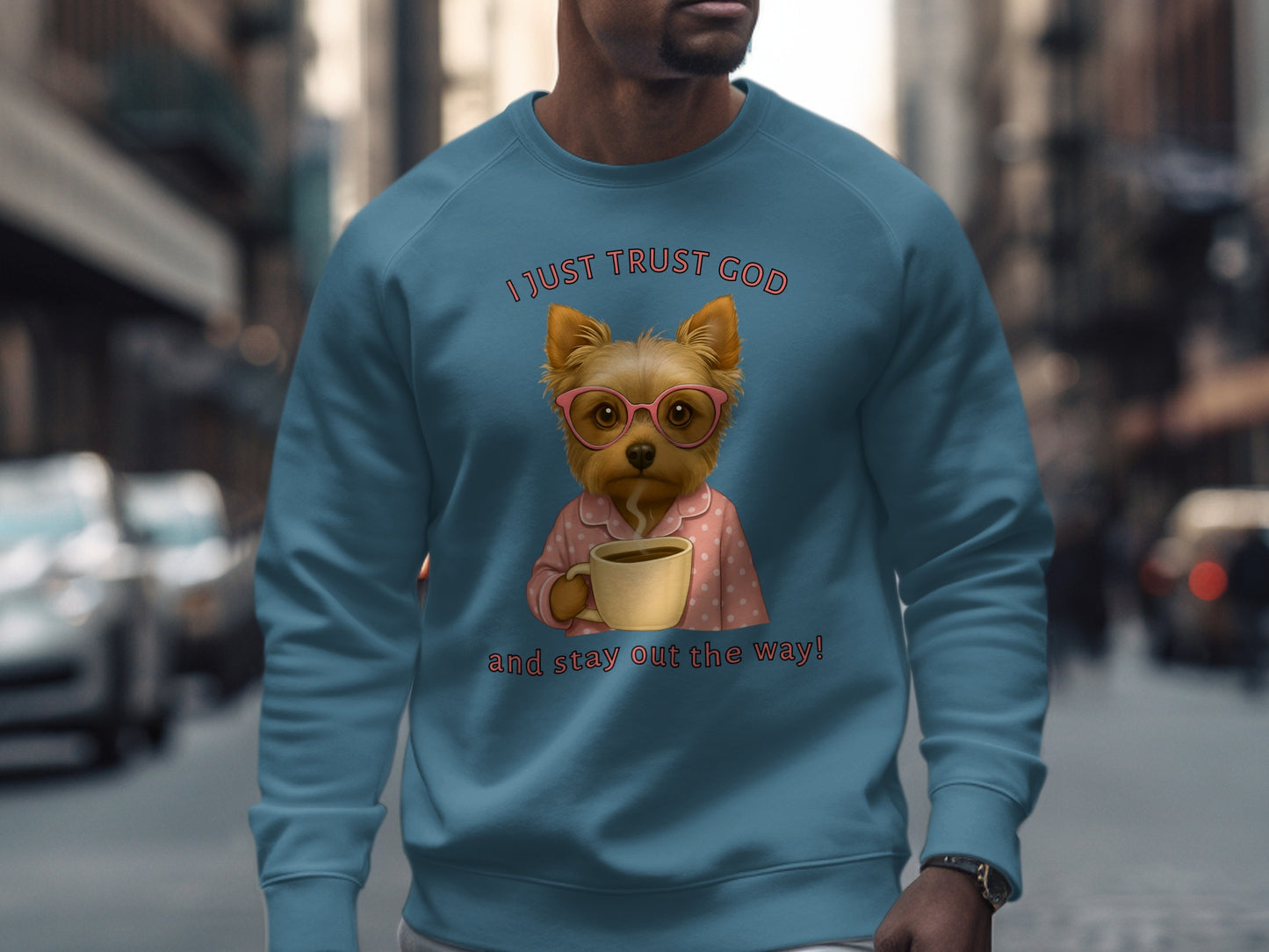 I Just Trust God Dog Design Printed Sweatshirt