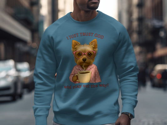 I Just Trust God Dog Design Printed Sweatshirt