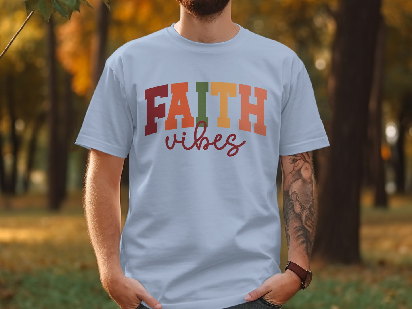 Faith Vibes Colorful Lettering Design Shirt