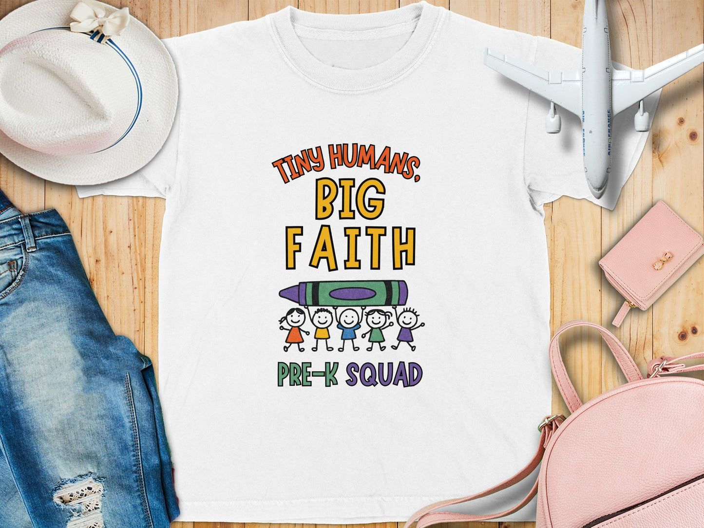 Tiny Humans Big Faith Pre-K Squad t-shirt