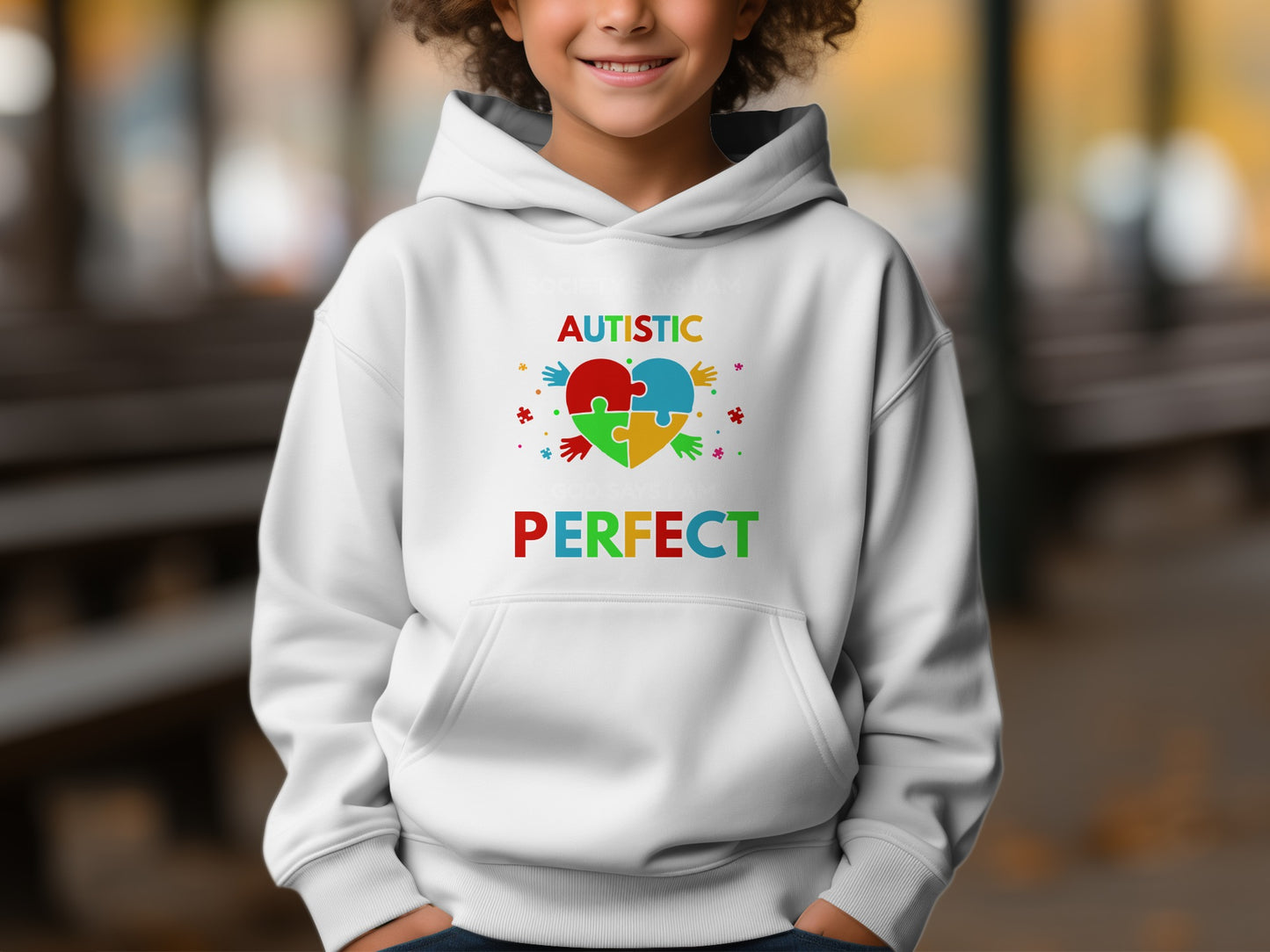 Autistic Perfect Colorful Heart Design Hoodie