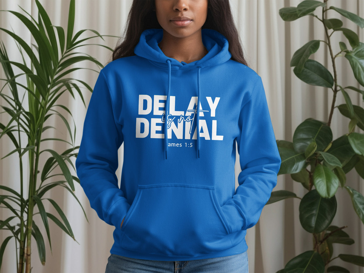 Graphic Blue Hoodie with Bold Statement Product