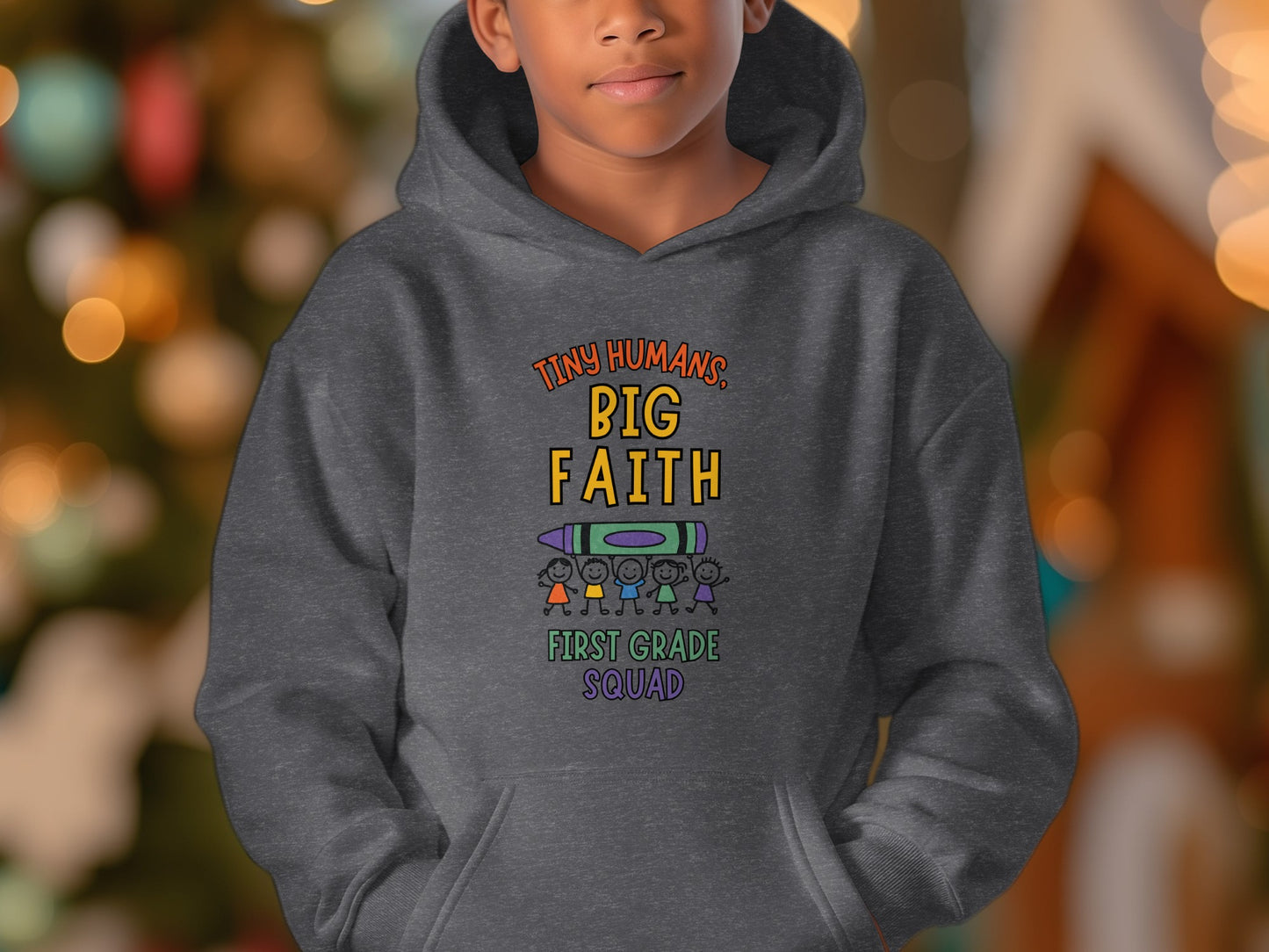 Tiny Humans Big Faith First Grade Squad Hoodie