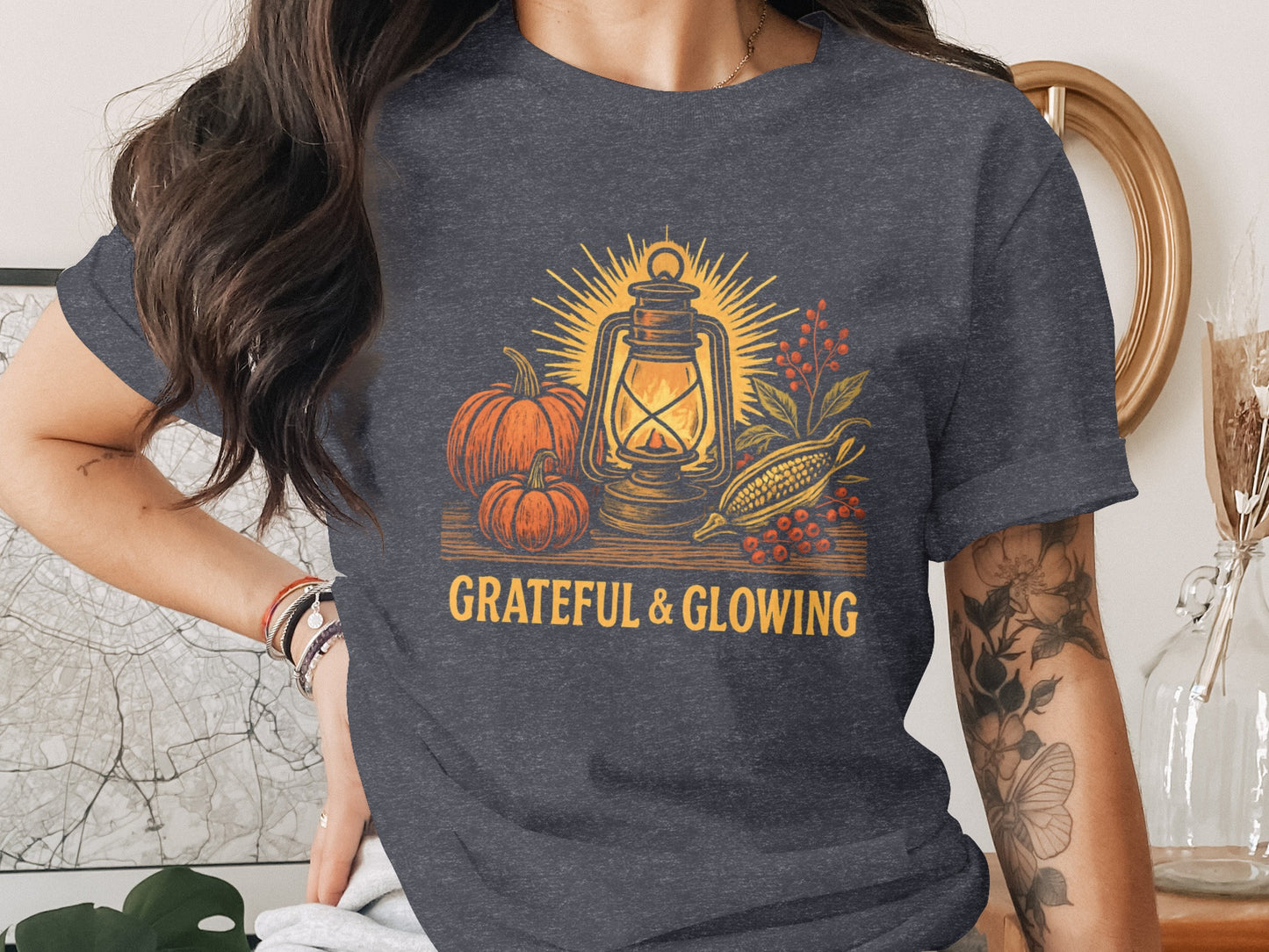 Grateful and Glowing Graphic Tee Perfect for Fall