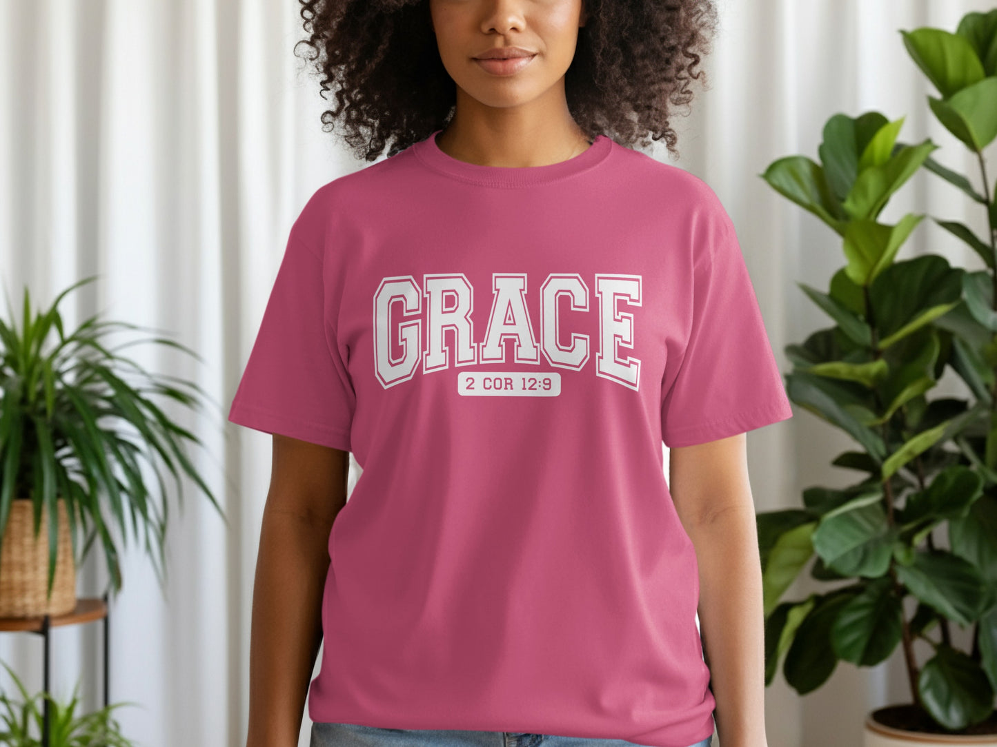 Grace 2 COR 12:9 Graphic Design T-shirt