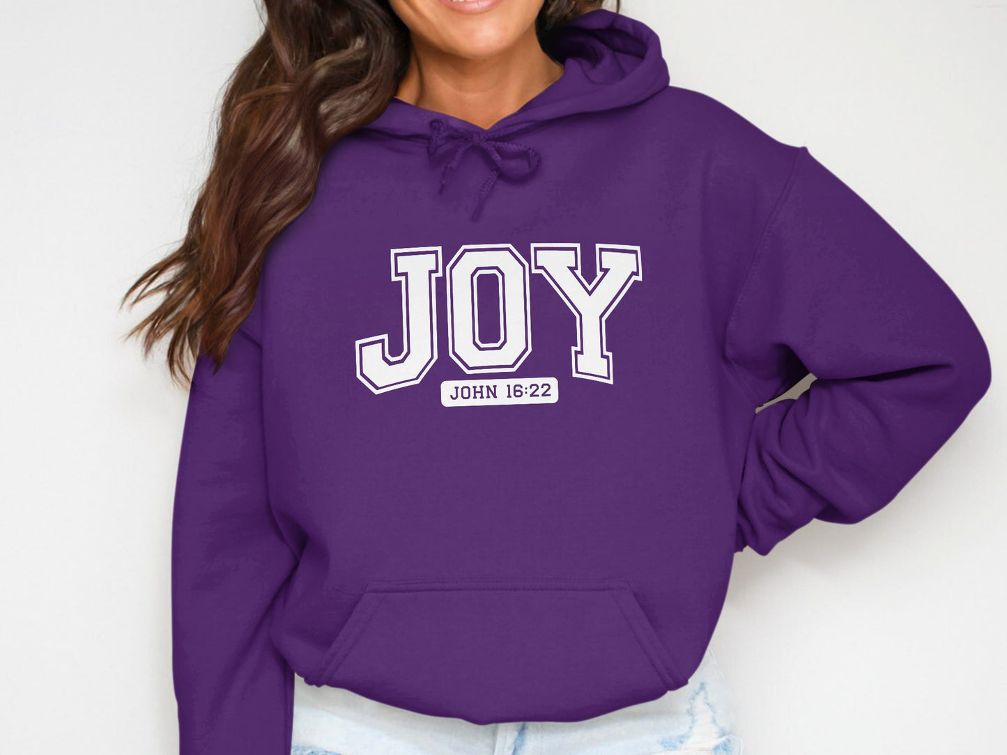 JOY John 16:22 Purple Hoodie Sweatshirt Casual Wear
