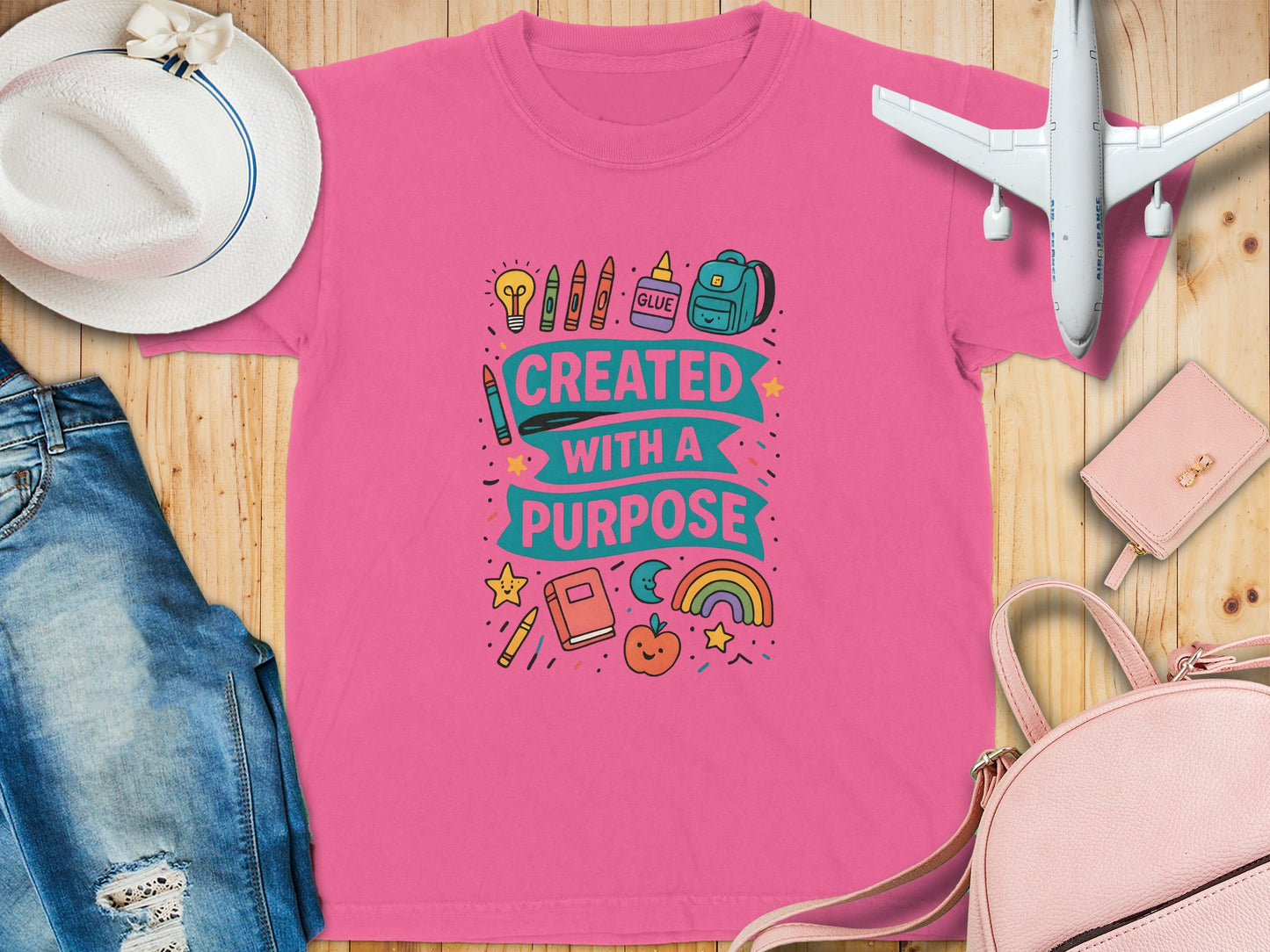 Created With A Purpose Colorful Graphics Shirt
