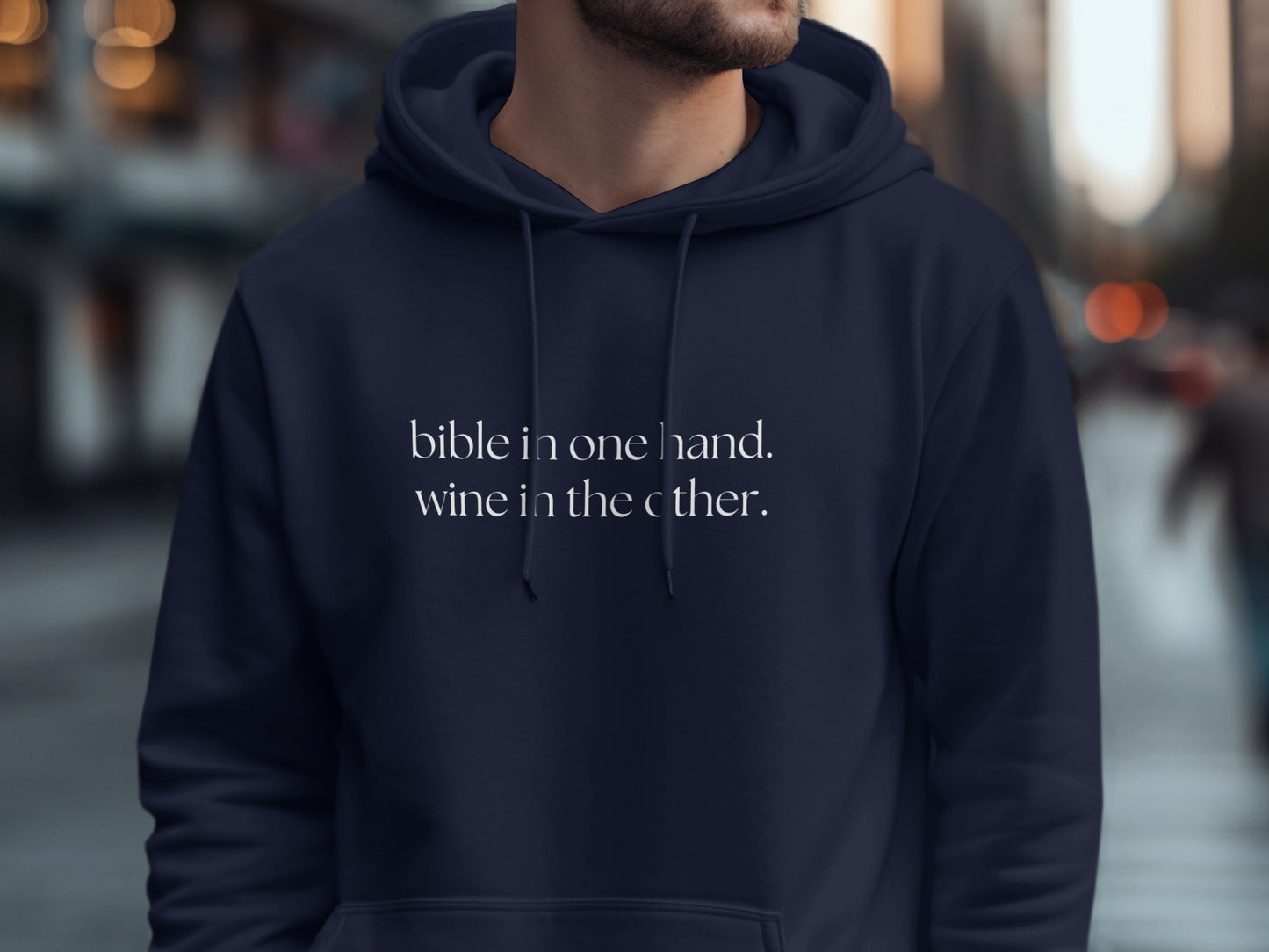 Bible in One Hand Wine in the Other Hoodie product