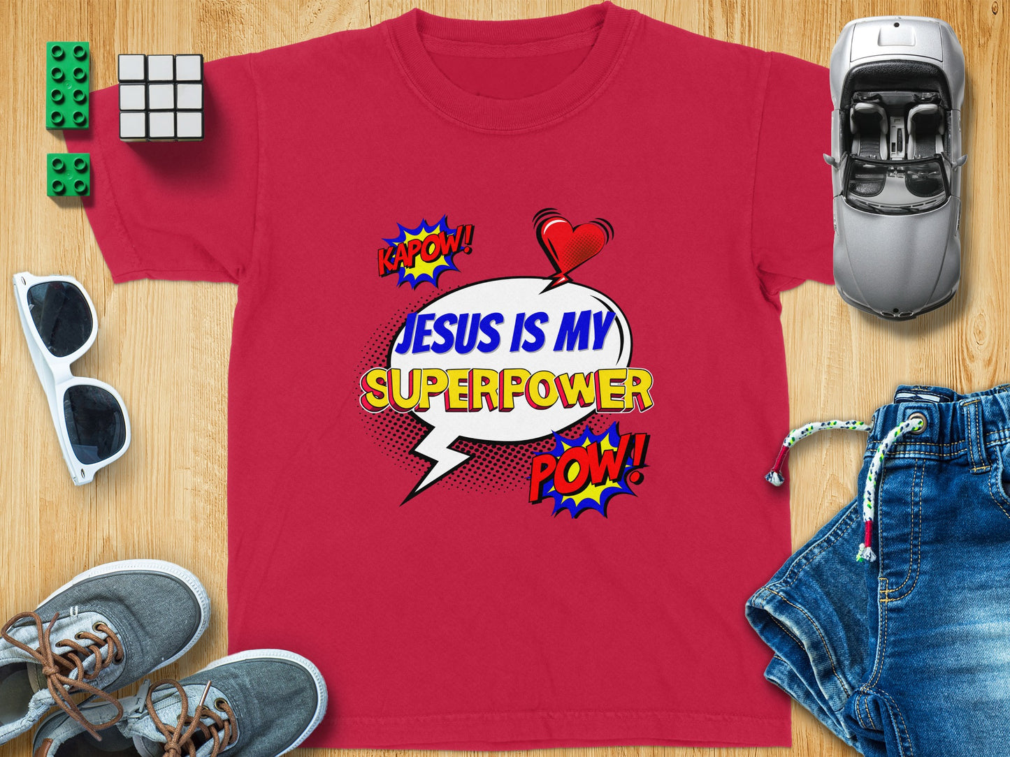 Jesus Is My Superpower Red T-Shirt Product
