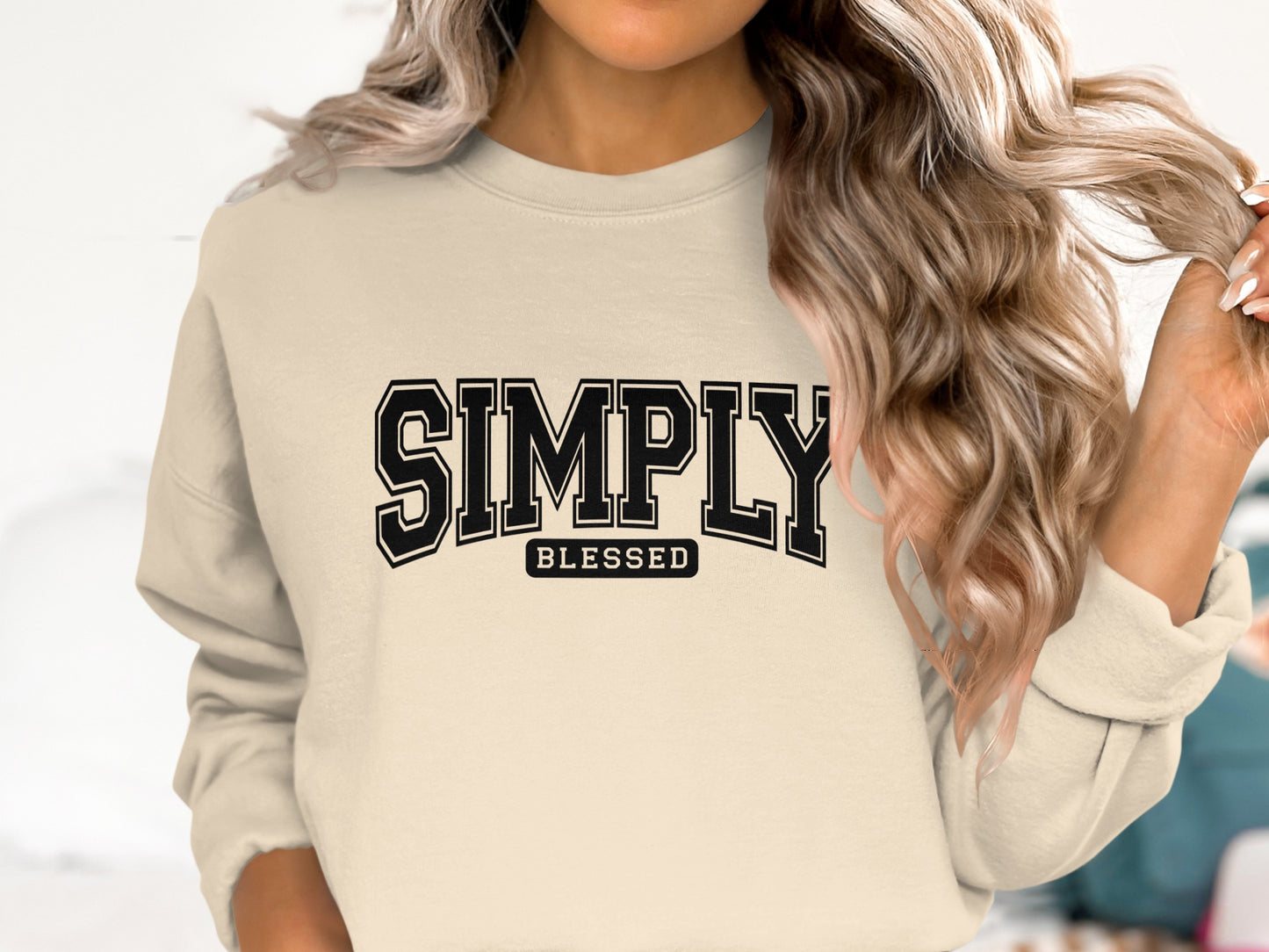 Simply Blessed Stylish Graphic Sweatshirt Product