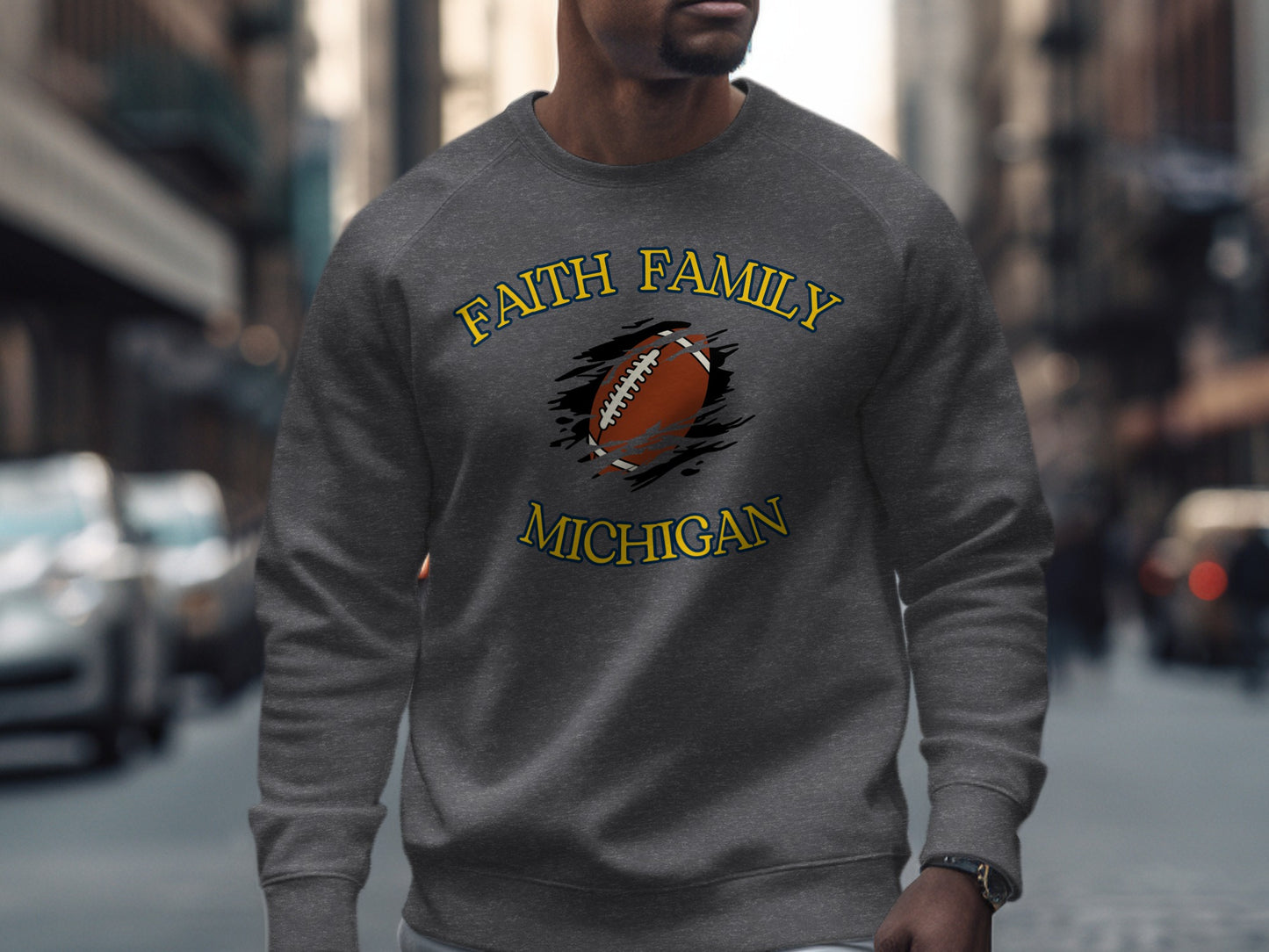 Faith Family Michigan Football Graphic Sweatshirt Product