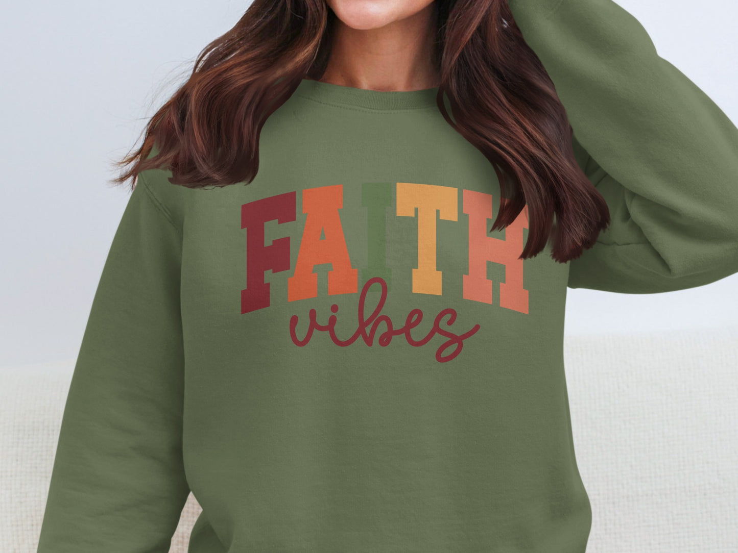 FAITH Vibes Graphic Sweatshirt for Inspirational Style