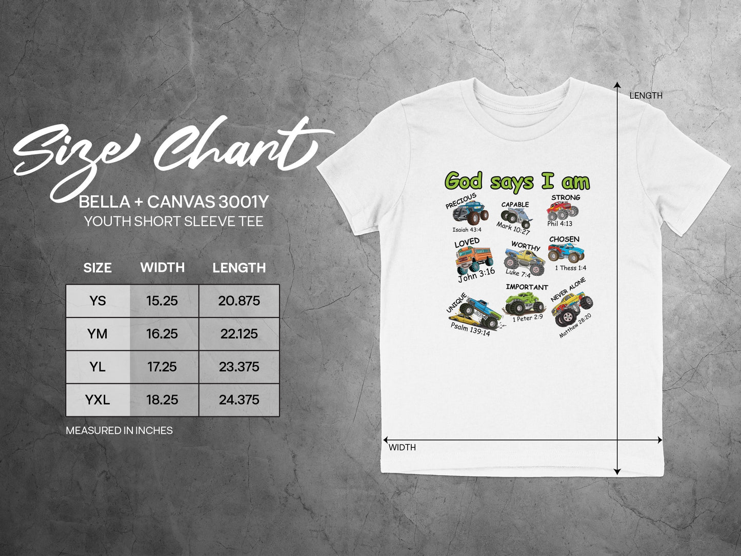 God Says I Am Quote Cartoon Car Youth Tee