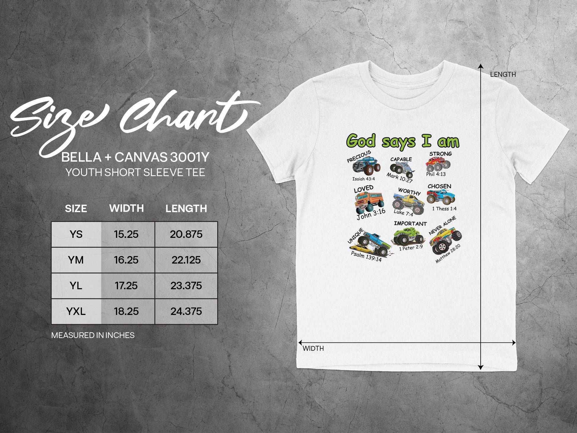 God Says I Am Quote Cartoon Car Youth Tee