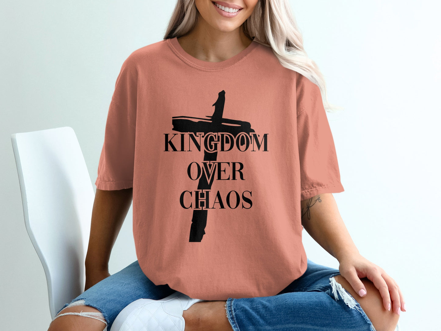 Kingdom Over Chaos Graphic T-Shirt for Casual Wear