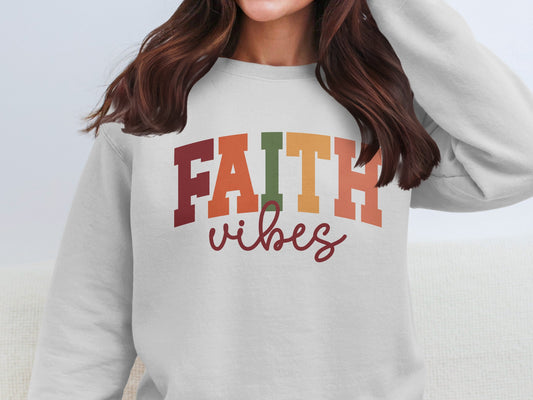 Colorful Faith Vibes Printed Sweatshirt Product