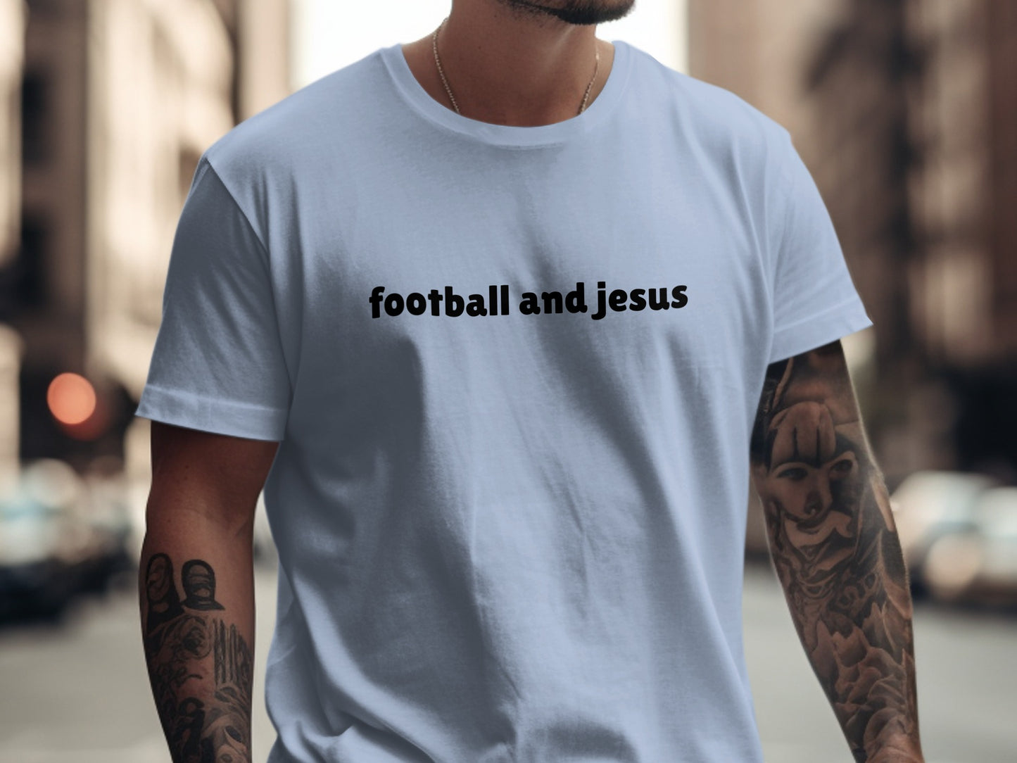 Football and Jesus Inspirational Graphic T-Shirt product type