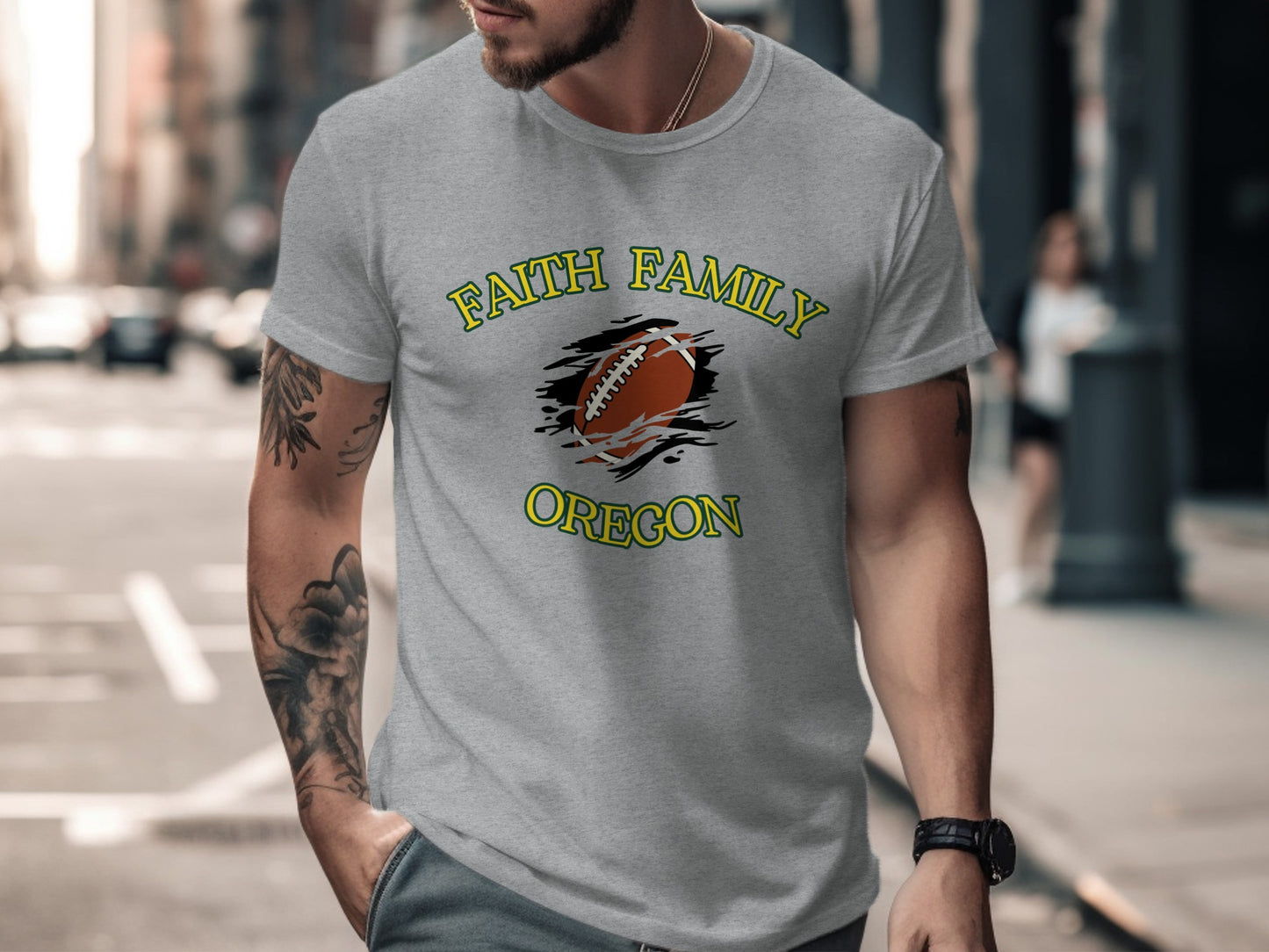 Faith Family Oregon Football Graphic T-shirt