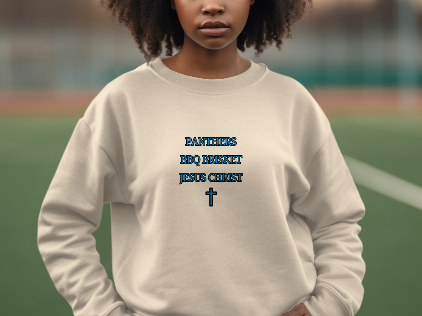 Panthers BBQ Brisket Jesus Christ Sweatshirt product type