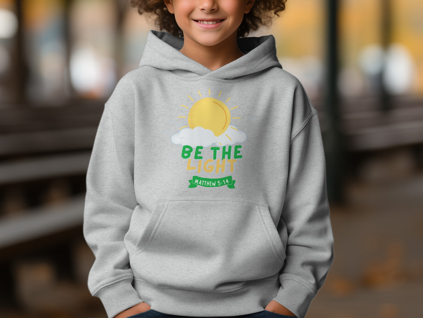 Be The Light Hoodie Featuring Matthew 5:14 Design