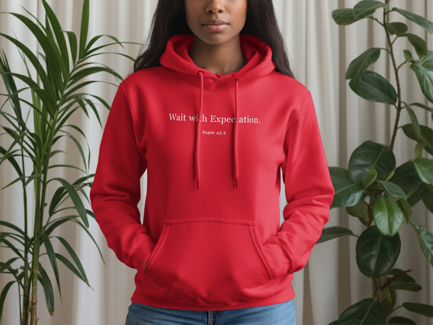 Wait with Expectation Psalm 62 5 Red Hoodie product