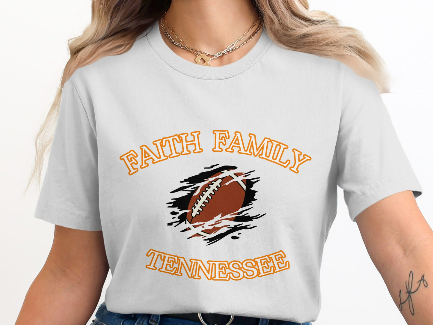 Faith Family Tennessee Football Themed T-Shirt