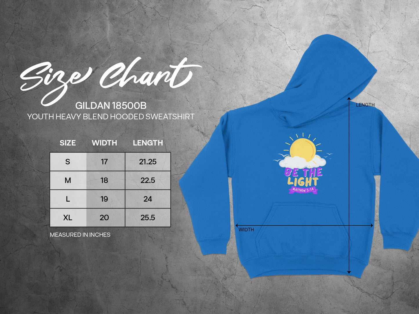 Be the Light Youth Sweatshirt Inspirational Design