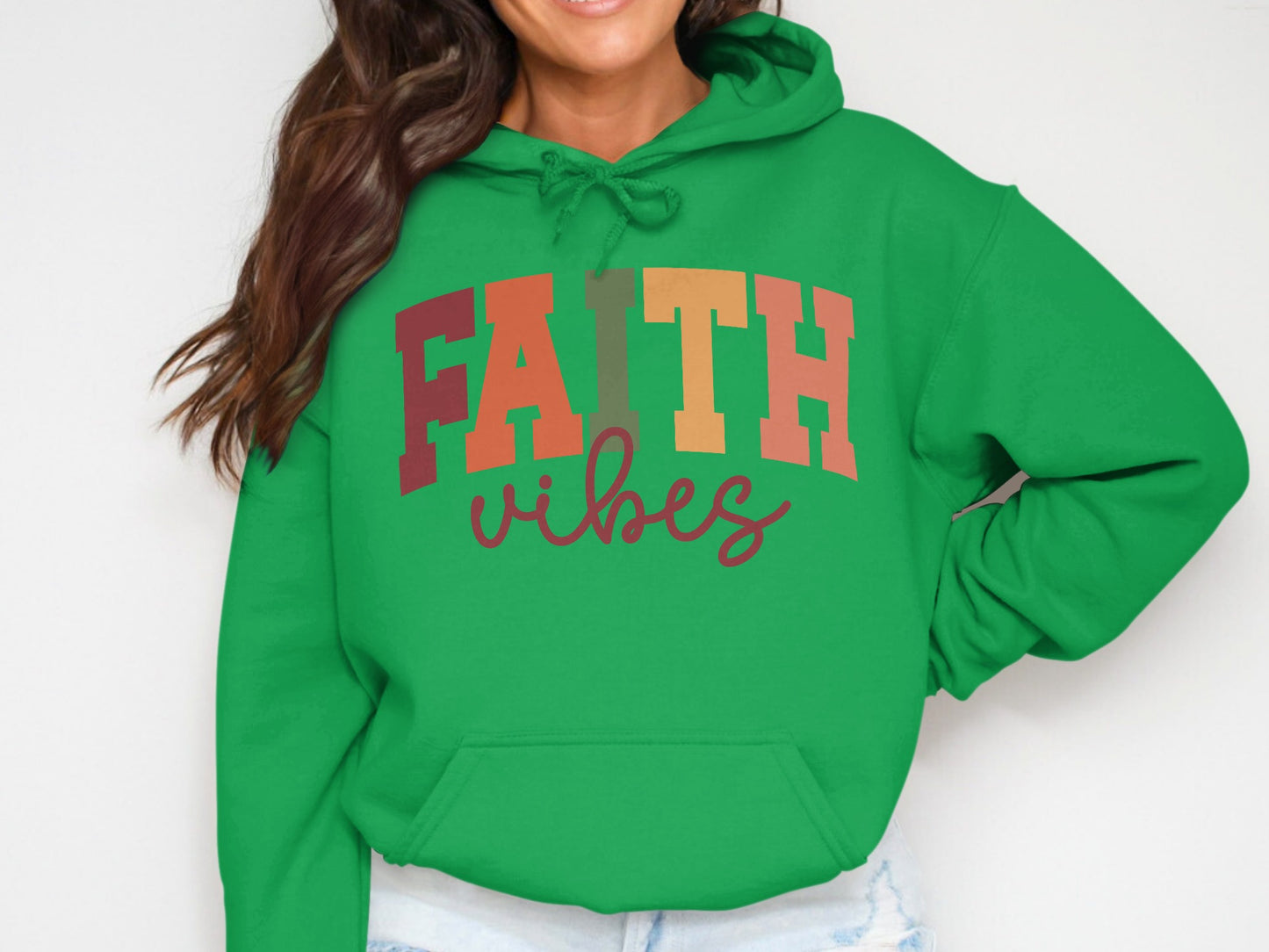 Faith Vibes Colorful Hoodie Sweatshirt Product