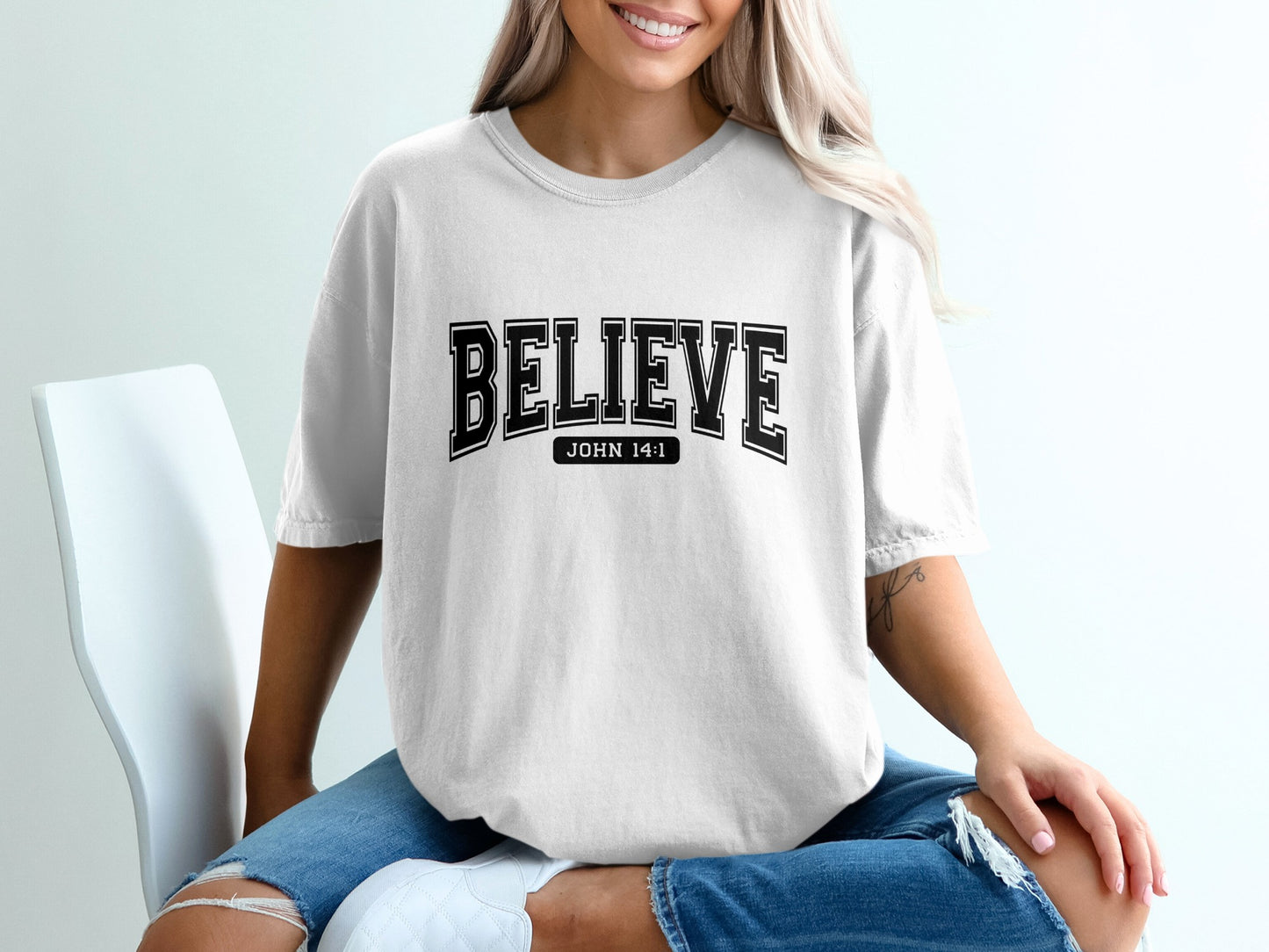Believe John 14:1 Inspirational Graphic Tee