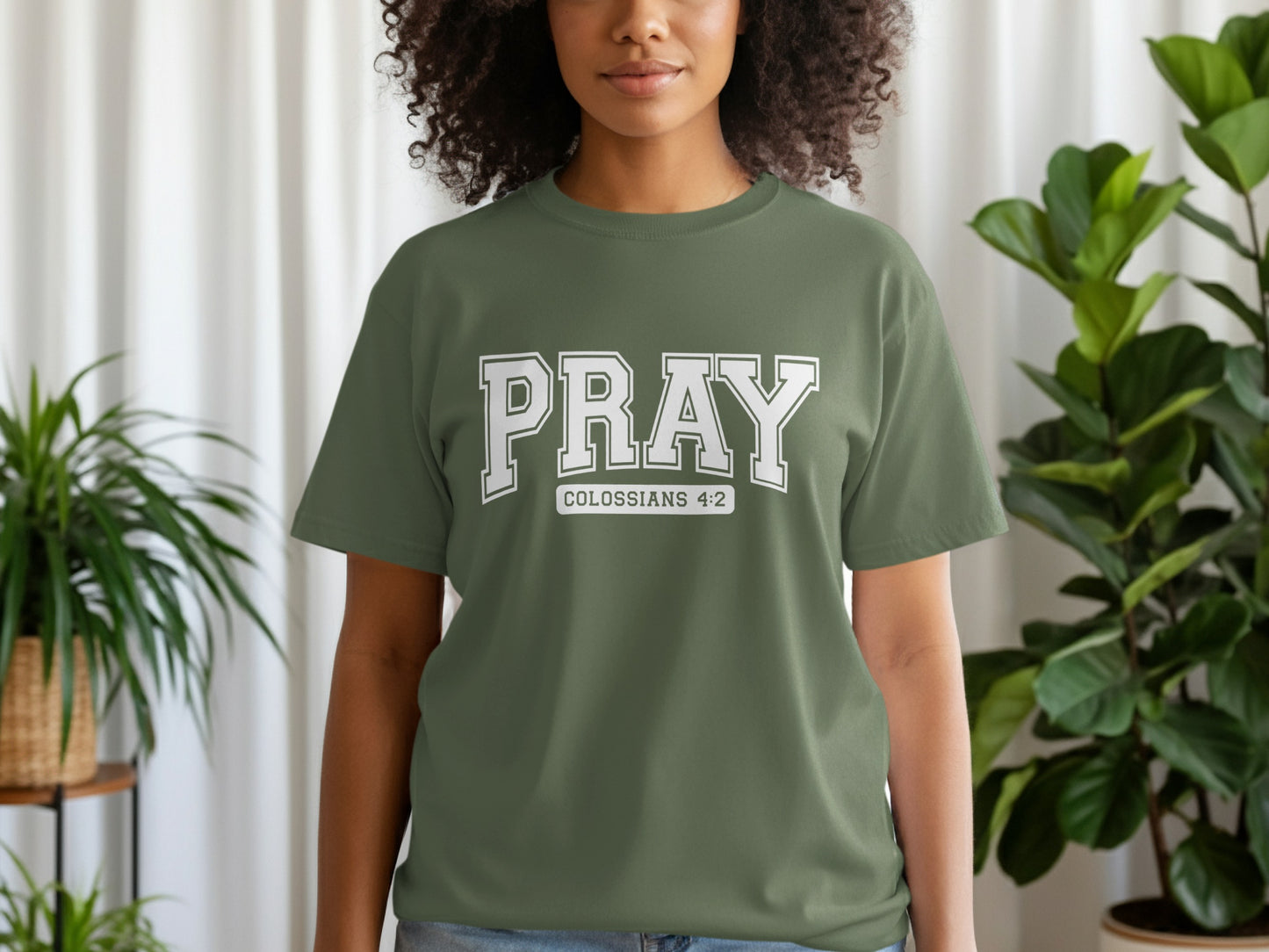 PRAY Colossians 4:2 graphic t-shirt for believers
