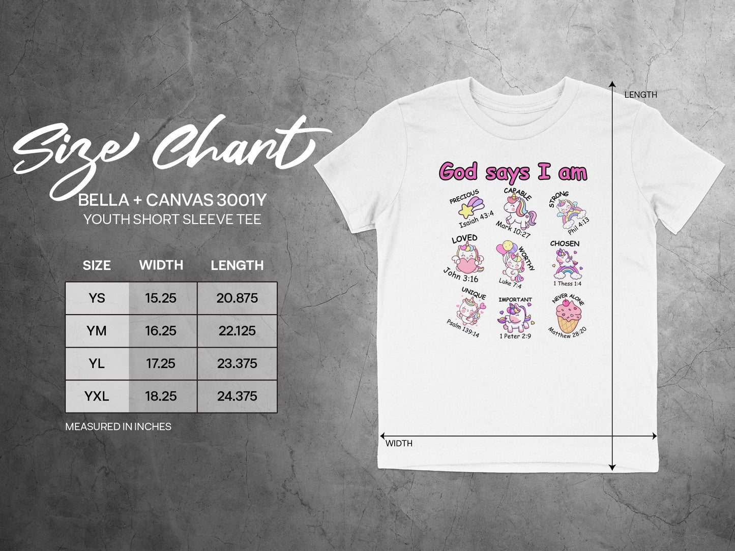 Inspirational God Says I Am Youth Short Sleeve Tee