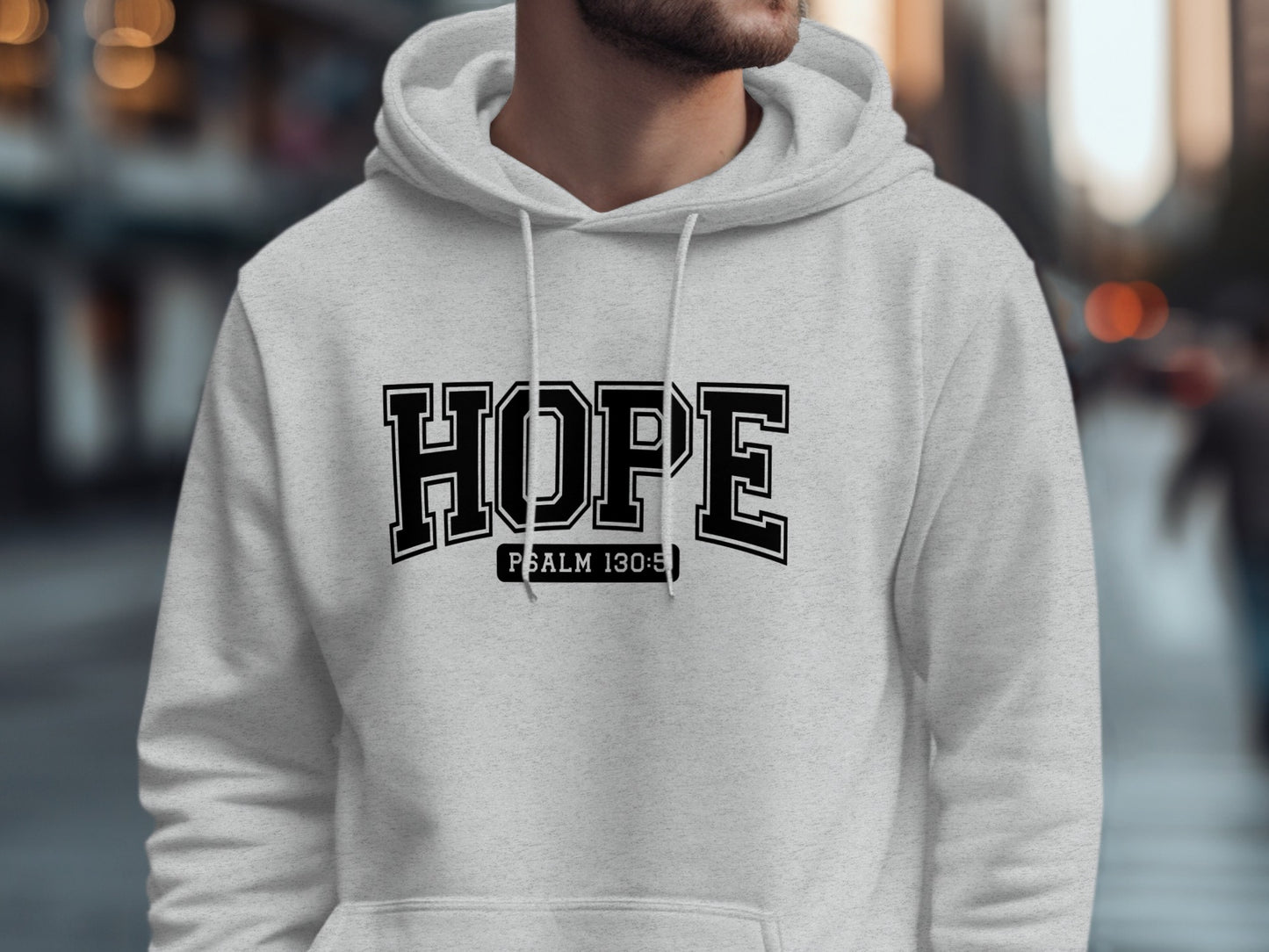 HOPE Psalm 130:5 Graphic Hoodie Stylish Apparel