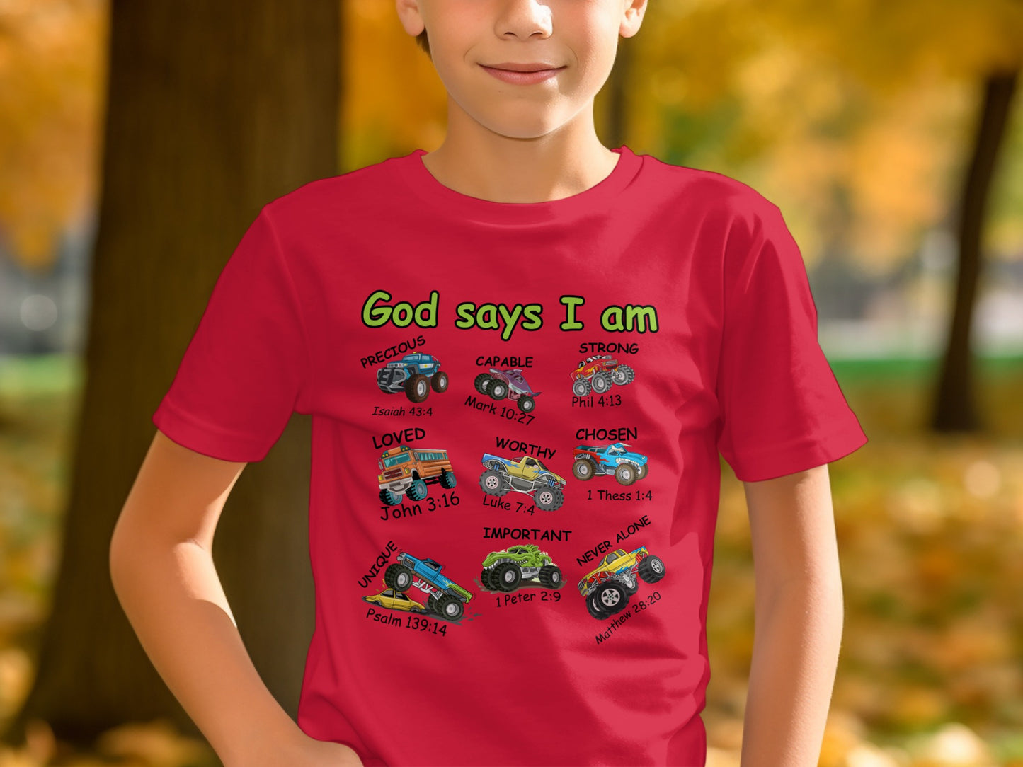Inspirational Bible Verses Kids Tractor T-shirt