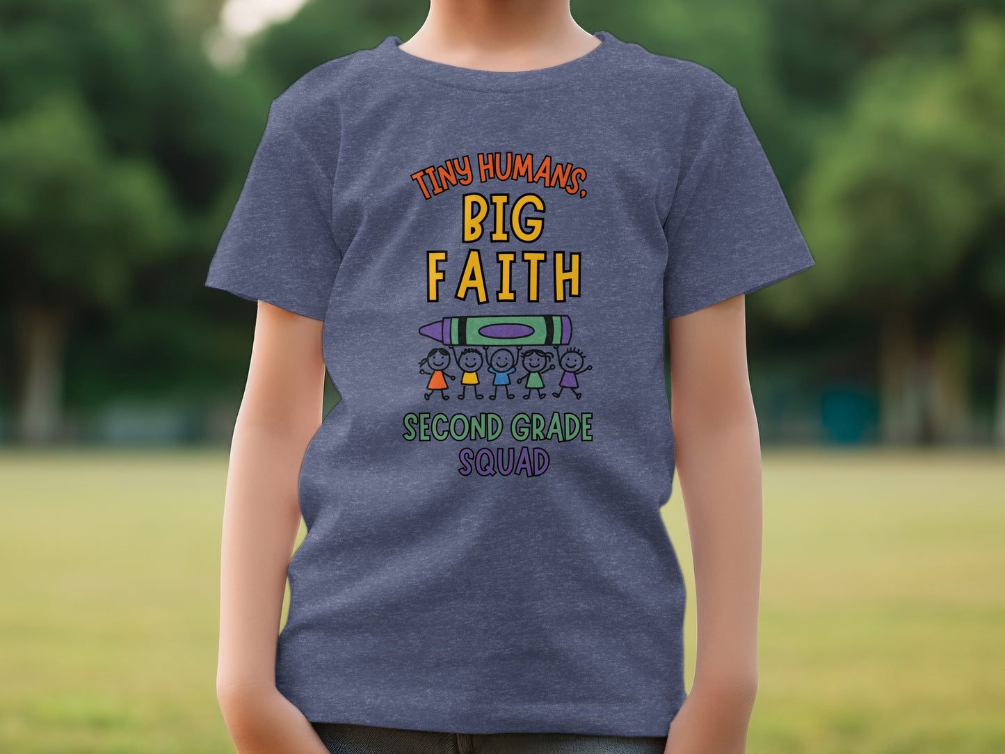 Tiny Humans Big Faith Second Grade Squad T-shirt