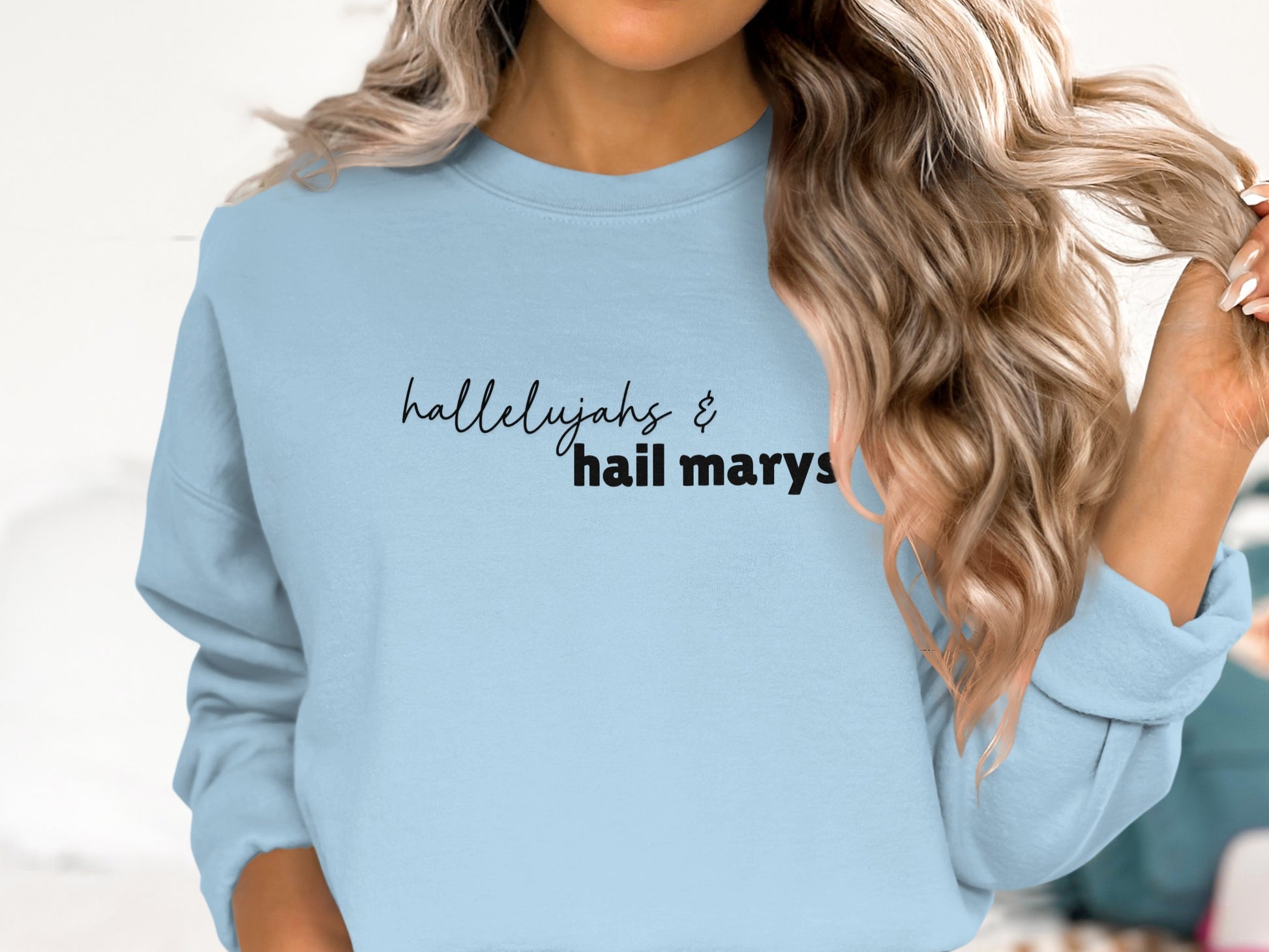 hallelujahs & hail marys lettering sweatshirt product type
