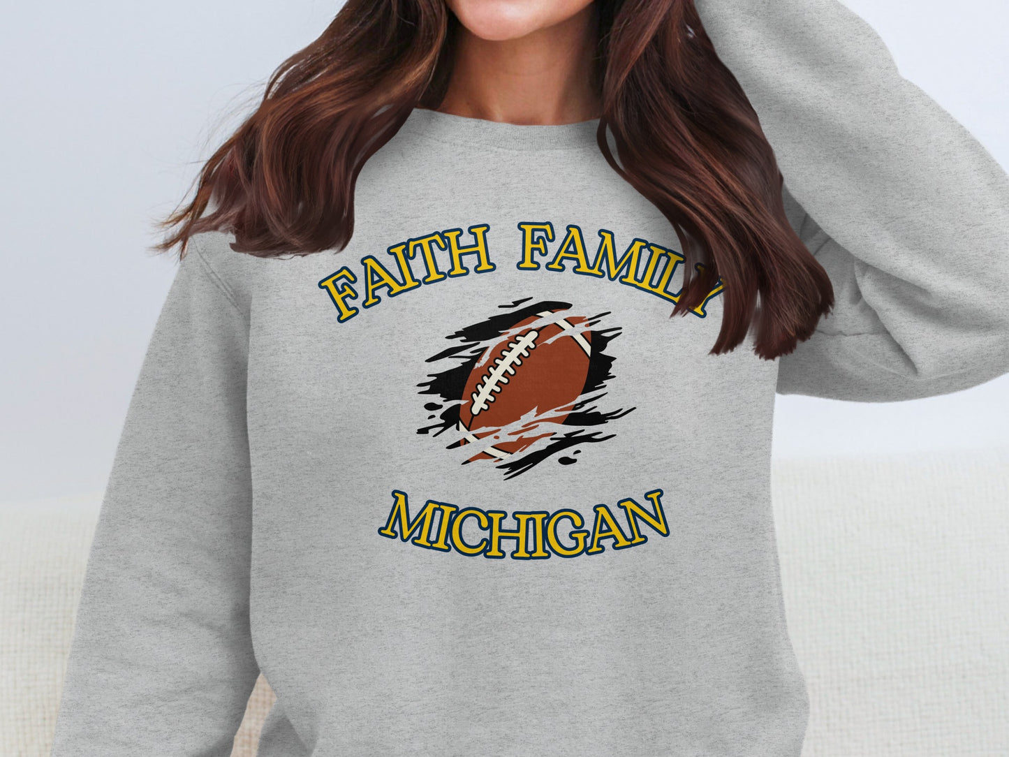 Faith Family Michigan Football Sweatshirt product