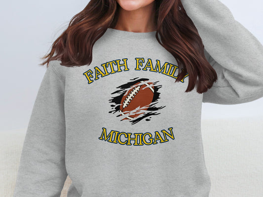 Faith Family Michigan Football Sweatshirt product