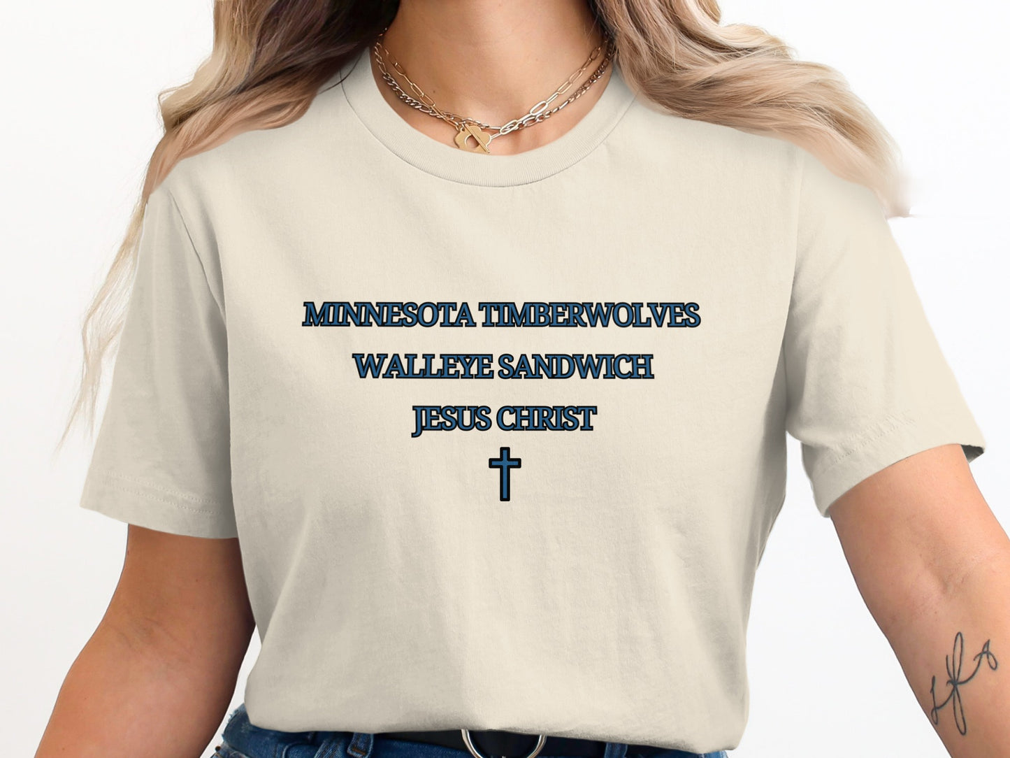 Minnesota Timberwolves Walleye Sandwich Jesus Christ shirt