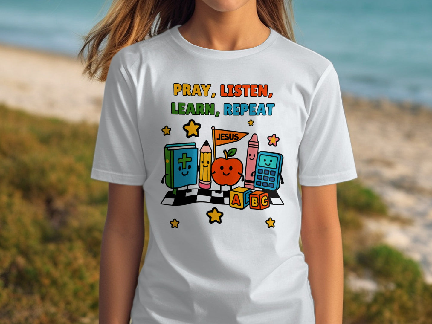 Pray Listen Learn Repeat Bible School Shirt