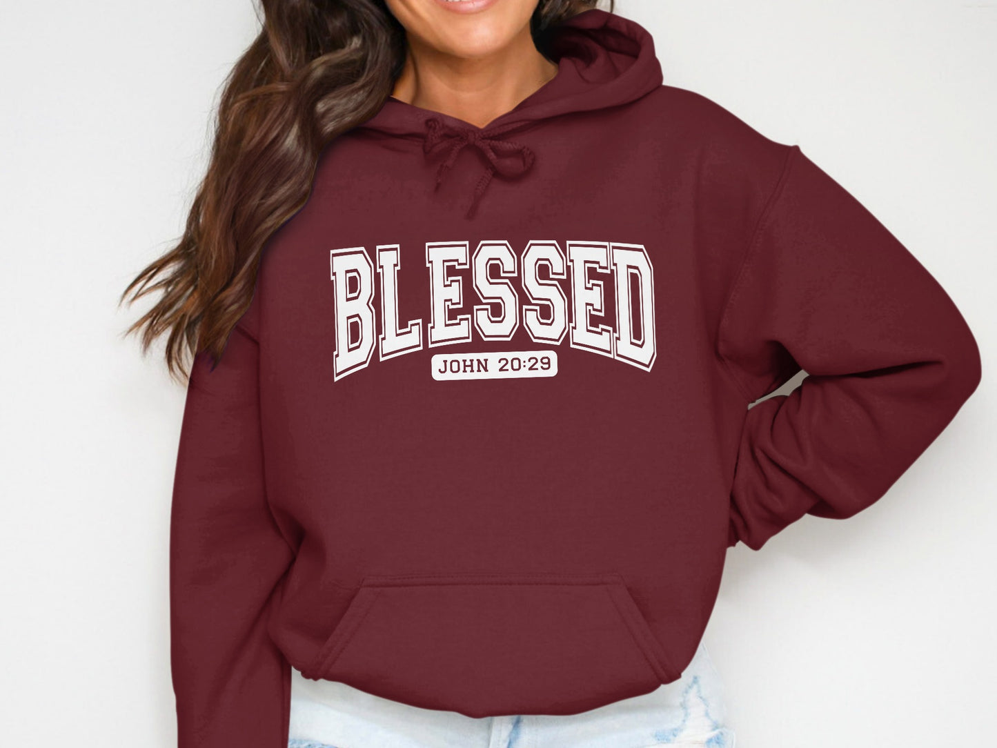 Blessed John 20:29 Graphic Hooded Sweatshirt
