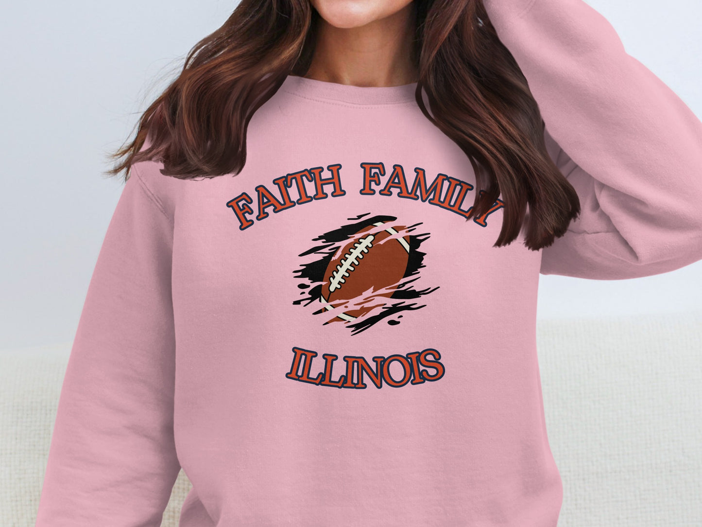 Illinois Faith Family Football Graphic Sweatshirt product type