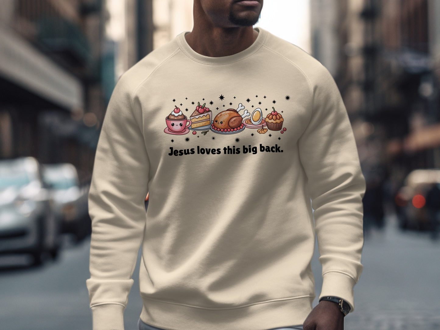 Jesus loves this big back printed sweatshirt
