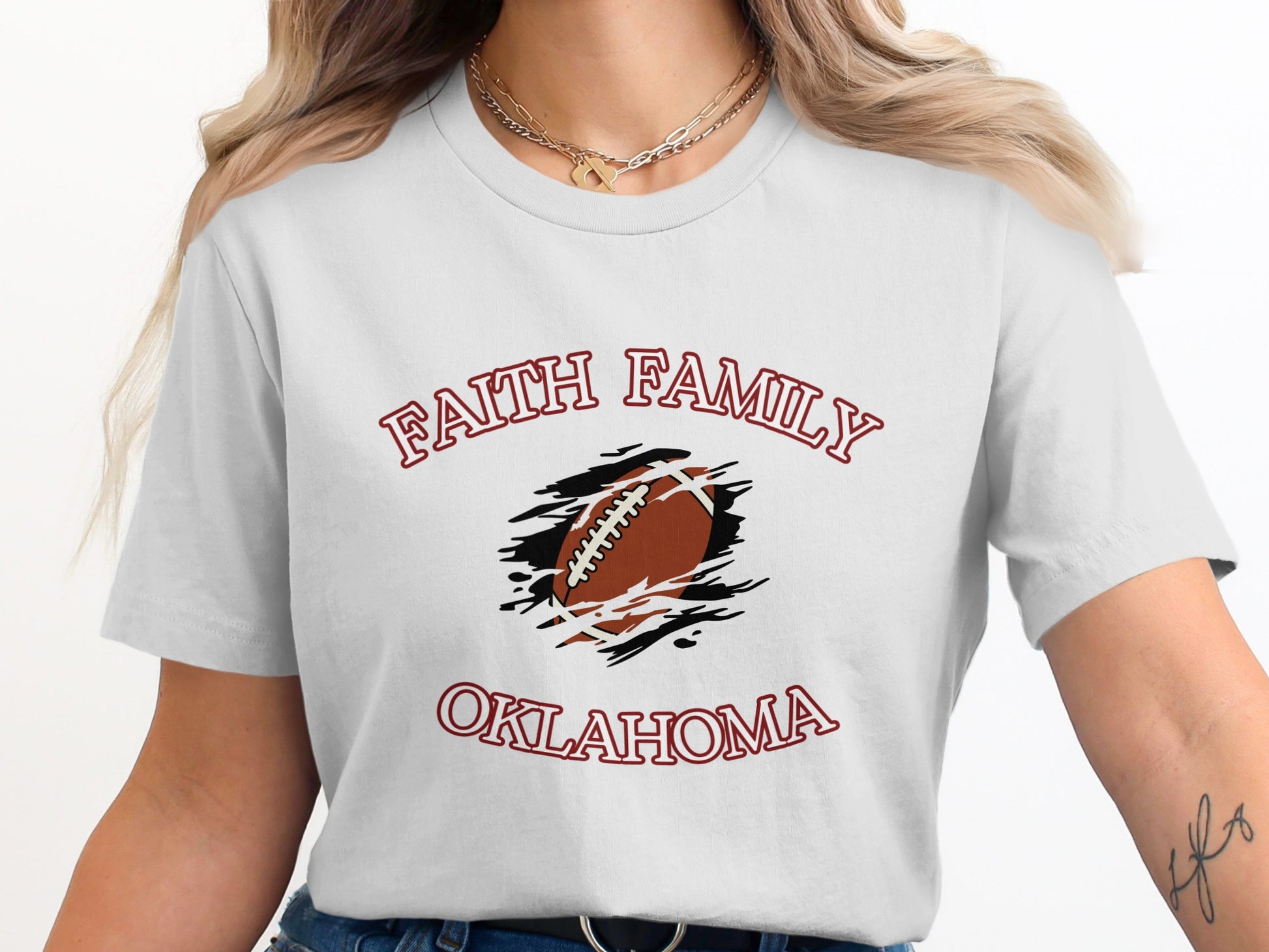 Faith Family Oklahoma Football Themed Shirt